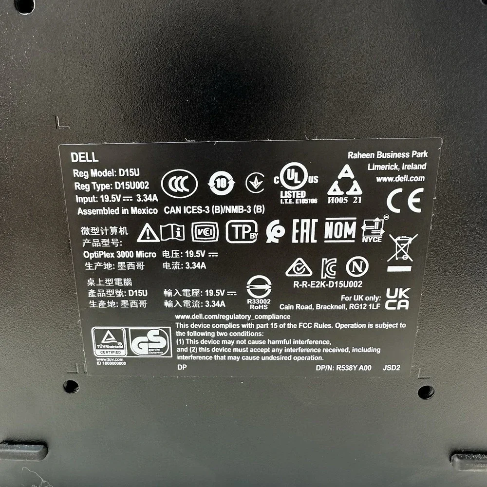 Dell OptiPlex 3000 Micro i3-12100T 16GB RAM 256GB SSD Win 11 w/ AC Adapter